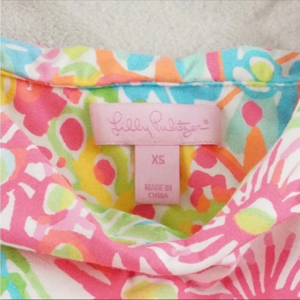Lilly Pulitzer Dominica Sun Dress Womens XS  Lovers Coral Handkerchief Hem - Picture 6 of 14